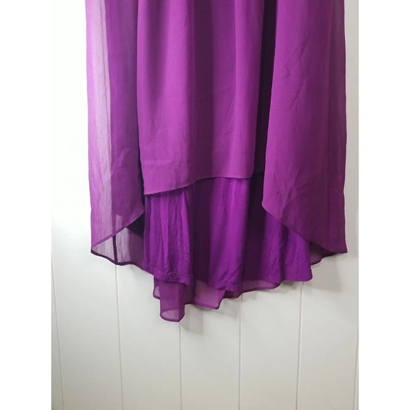 White House Black Market Dress Womens Size 6 Purple Chiffon Sleeveles Summer - Picture 5 of 11